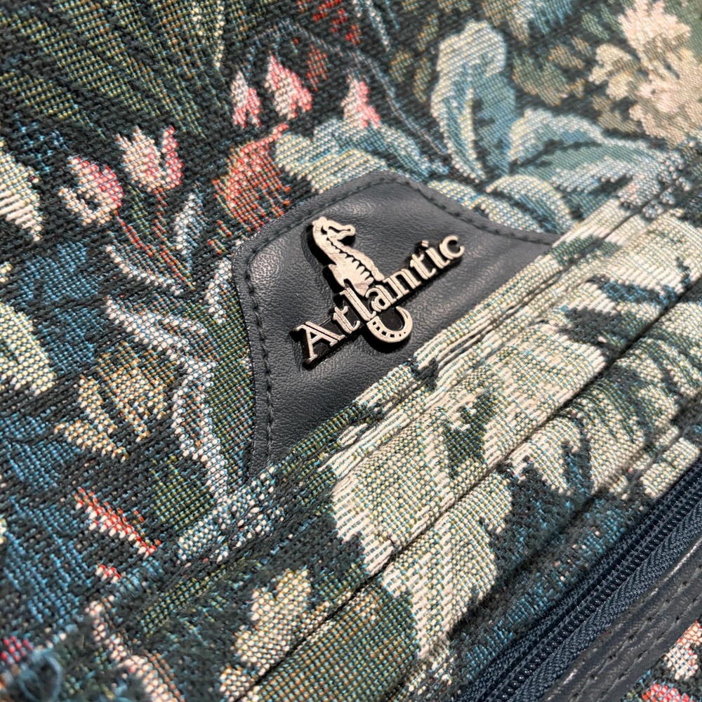 Atlantic Vintage Floral Tapestry Garment Bag Green Suit Dress Luggage Complete